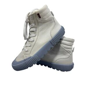 LEVI'S Women Canvas High Top Boots Casual White Blue Size 8